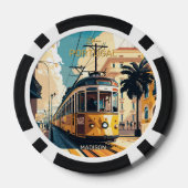 名前をカスタムするリスボンポルトガル ポーカーチップ (裏面)