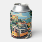 名前をカスタムするリスボンポルトガル 缶クーラー (缶正面)