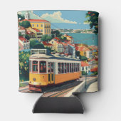 名前をカスタムするリスボンポルトガル 缶クーラー (裏面)