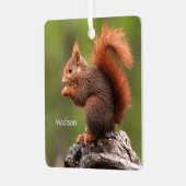 名前をカスタムするリス メタルオーナメント (正面左)