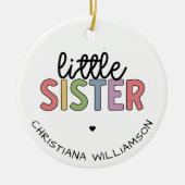 名前をカスタムするリトルシスターカパーソナライズされたワイト セラミックオーナメント (正面)