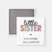 名前をカスタムするリトルシスター可愛パーソナライズされたい マグネット (正面/裏面)