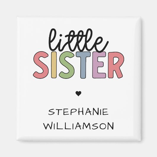 名前をカスタムするリトルシスター可愛パーソナライズされたい マグネット (正面)