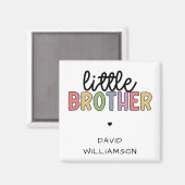 名前をカスタムするリトルブラザーカワイイパーソナライズされた マグネット (正面/裏面)