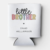 名前をカスタムするリトルブラザーカワイイパーソナライズされた 缶クーラー (正面)