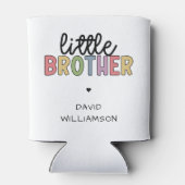 名前をカスタムするリトルブラザーカワイイパーソナライズされた 缶クーラー (裏面)