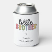 名前をカスタムするリトルブラザーカワイイパーソナライズされた 缶クーラー (缶裏面)