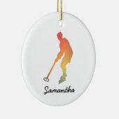 名前をカスタムするリングエットガールグラデーション セラミックオーナメント (右)