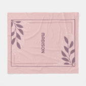 名前をカスタムするリーフフレーム フリースブランケット (正面(横))