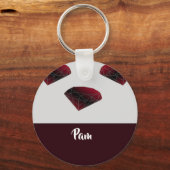 名前をカスタムするルビー赤い宝石 キーホルダー (正面)