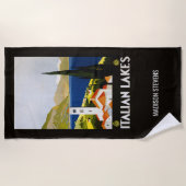 名前をカスタムするレイイタリアンクスヴィンテージトラベル ビーチタオル (正面)