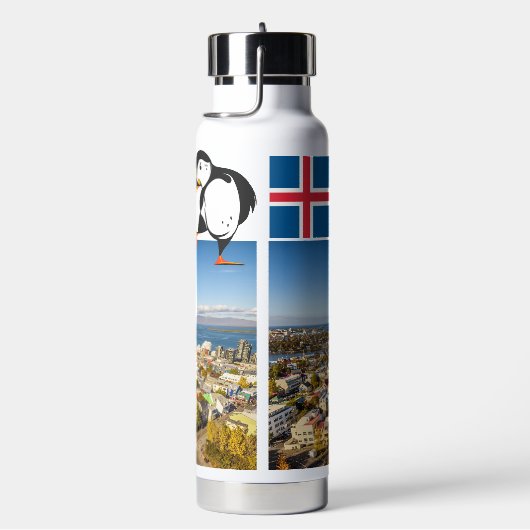 名前をカスタムするレイキャビクアイスランド ウォーターボトル (右面)