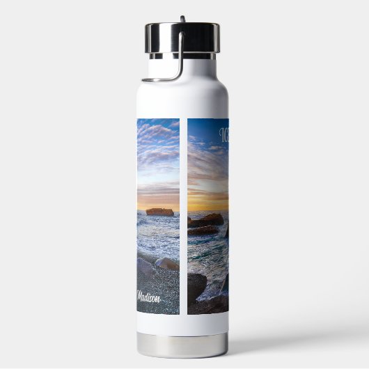 名前をカスタムするレイニスファラビーチアイスランド ウォーターボトル (右面)