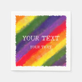 名前をカスタムするレインボーウォーターカラー スタンダードカクテルナプキン (正面)