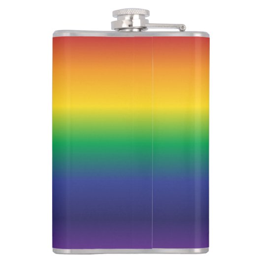 名前をカスタムするレインボーカラーストライプ フラスク (裏面)
