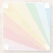 名前をカスタムするレインボーカラー ガラスコースター (裏面)