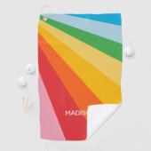 名前をカスタムするレインボーカラー ゴルフタオル (インサイチュ)