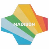 名前をカスタムするレインボーカラー サッカーボール (フラット)