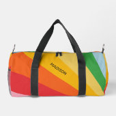 名前をカスタムするレインボーカラー ダッフルバッグ (裏面)