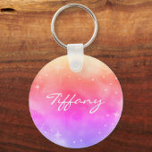 名前をカスタムするレインボーグラデーション銀河系スターズネブラキュート キーホルダー (正面)