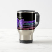 名前をカスタムするレインボーグリッターゼブラ縞弓 トラベルマグ (正面右)