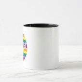 名前をカスタムするレインボーデザインゲイプライドLGBTQコーヒー マグカップ (中央)