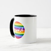 名前をカスタムするレインボーデザインゲイプライドLGBTQコーヒー マグカップ (正面左)
