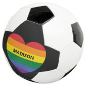 名前をカスタムするレインボーハート サッカーボール (3/4)