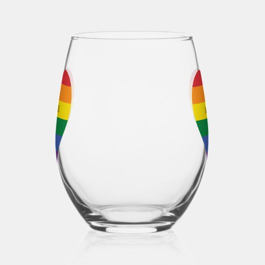 名前をカスタムするレインボーハート ステムなしワイングラス (右)