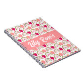 名前をカスタムするレインボーパターンキッズ ノートブック (右側)