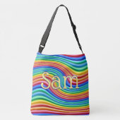 名前をカスタムするレインボープライドクロス体トートバッグ。 クロスボディバッグ (裏面)