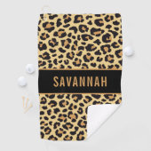 名前をカスタムするレオパードアニマルプリントパタクラシックーン ゴルフタオル (インサイチュ)