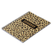 名前をカスタムするレオパードアニマルプリントパタクラシックーン ノートブック (左側)