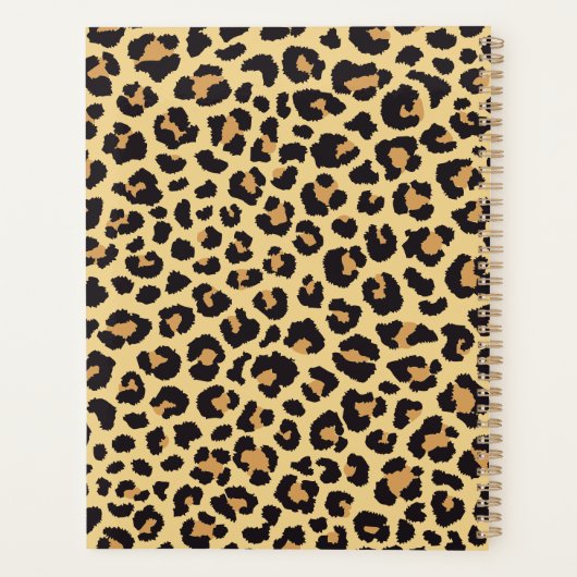 名前をカスタムするレオパードアニマルプリントパタクラシックーン プランナー手帳 (裏面)