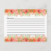 名前をカスタムするレシピカード(花と緑) ポストカード (裏面)