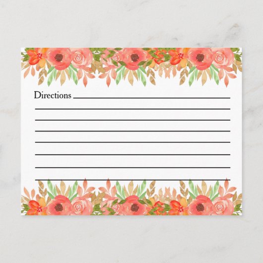 名前をカスタムするレシピカード（花と緑） ポストカード (裏面)