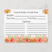 名前をカスタムするレシピカード（花と緑） ポストカード (正面)