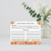 名前をカスタムするレシピカード(花と緑) ポストカード (スタンド正面)