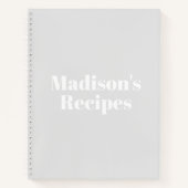 名前をカスタムするレシピブックマザーズデイ誕生日ギフト ノートブック (正面)