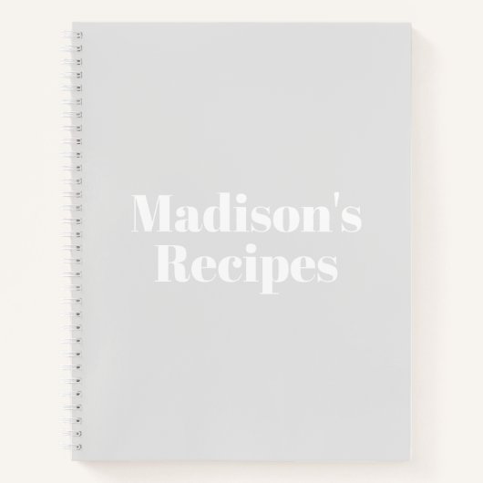 名前をカスタムするレシピブックマザーズデイ誕生日ギフト ノートブック (正面)