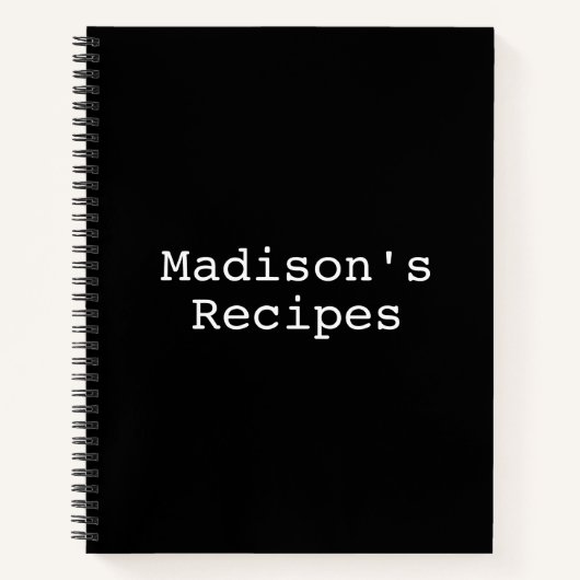 名前をカスタムするレシピブックマザーズデイ誕生日ギフト ノートブック (正面)