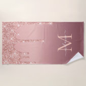 名前をカスタムするレターバラ金ゴールドグリッタービーチタオル ビーチタオル (正面)