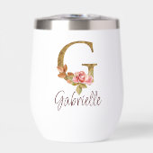 名前をカスタムするレターGゴールドフォイル赤面ピンクローズ (正面)