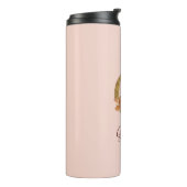 名前をカスタムするレターGゴールドフォイル赤面ピンクローズ タンブラー (回転左)