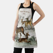 名前をカスタムするレッドディアハート、ヒンド、ローバックマスク鹿 エプロン (インサイチュ)