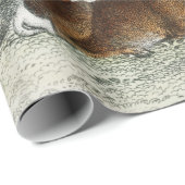 名前をカスタムするレッドディアハート、ヒンド、ローバックムスクディアー ラッピングペーパー (ロールコーナー)