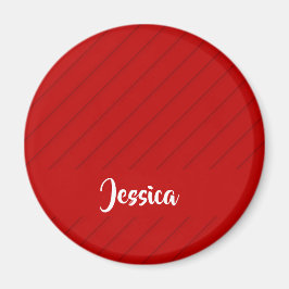 名前をカスタムするレッド対角線プラスチックテクスチャ マグネット