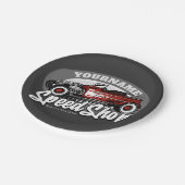 名前をカスタムするレッド改造ロードスタースピードショップガレージ ペーパープレート (アングル)