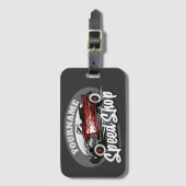 名前をカスタムするレッド改造ロードスタースピードショップガレージ ラゲッジタグ (正面縦)