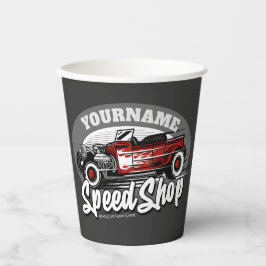 名前をカスタムするレッド改造ロードスタースピードショップガレージ 紙コップ